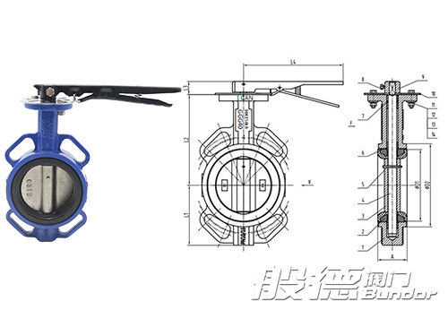 手動(dòng)蝶閥圖紙